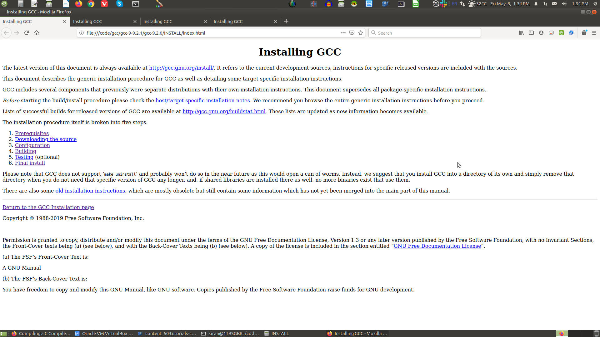 gcc HTML Installation Guide page 1